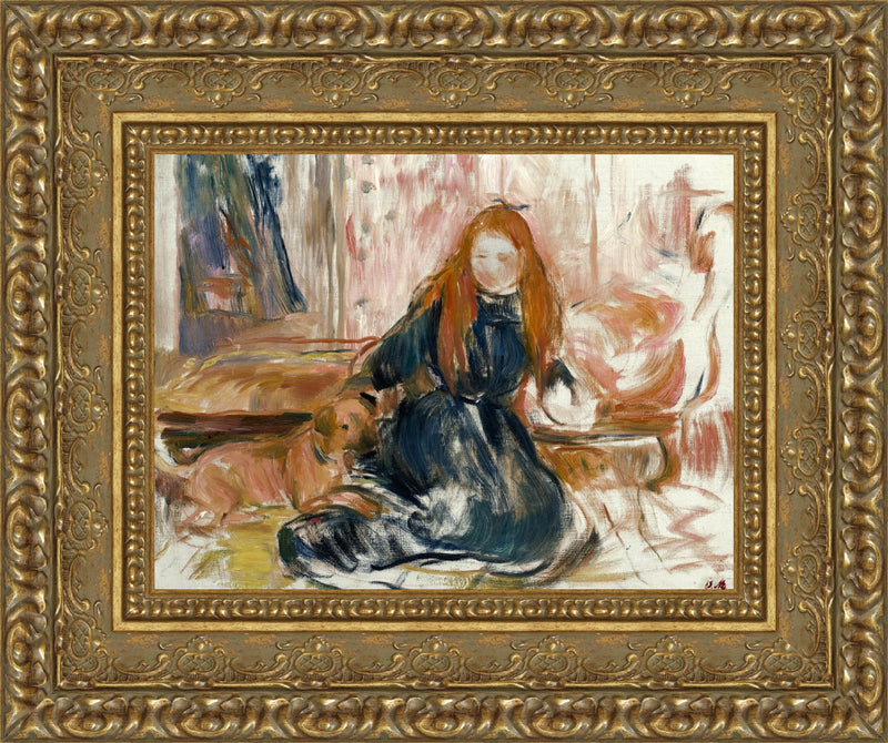 Fillette Jouant Avec Un Chien – Berthe Morisot, c. 1886