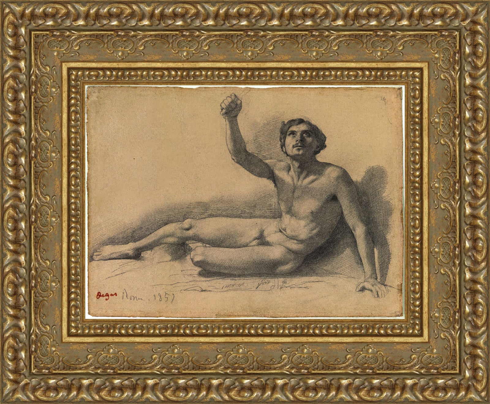 Study of a Male Nude – Edgar Degas, 1858