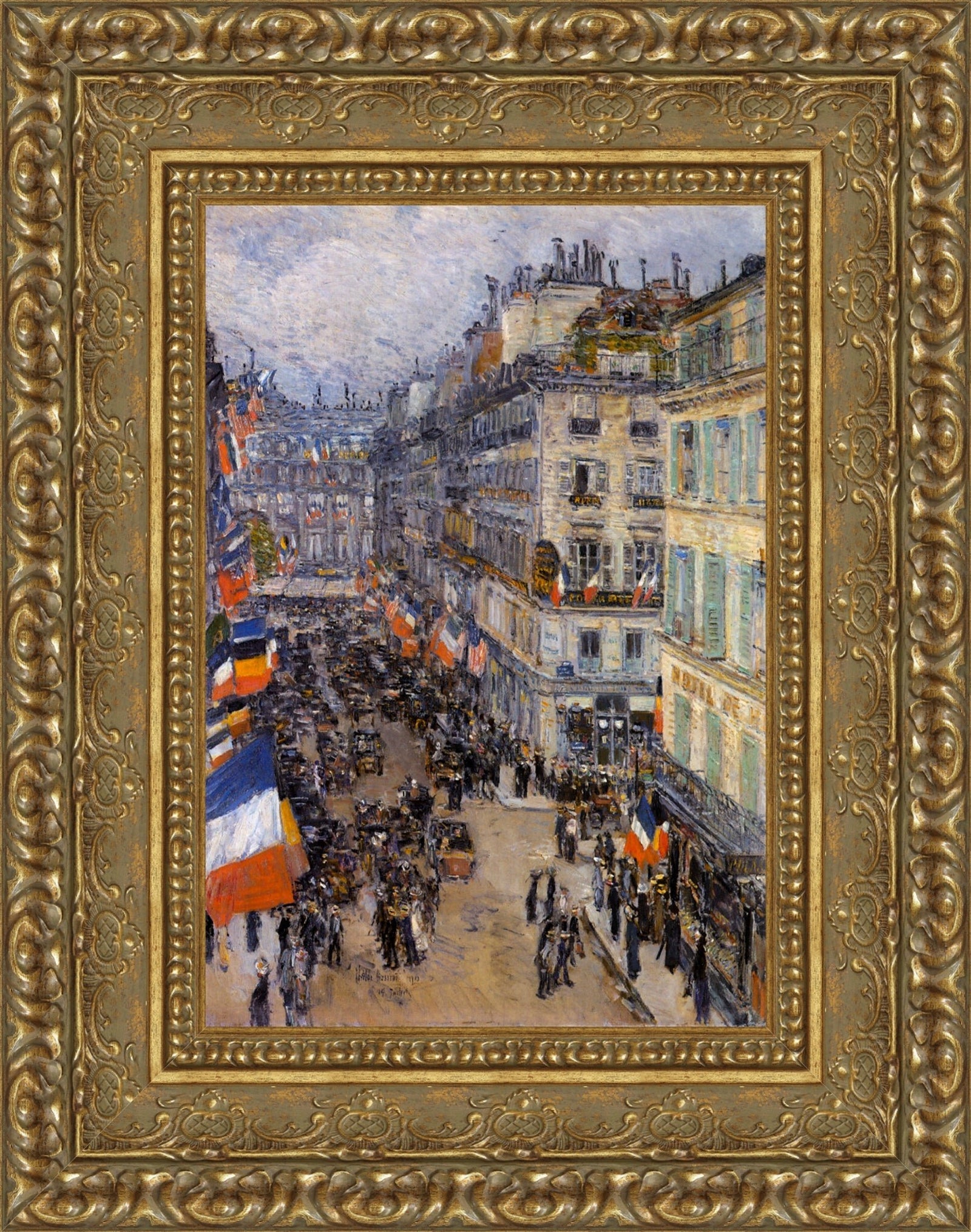 July Fourteenth, Rue Daunou – Childe Hassam, 1910