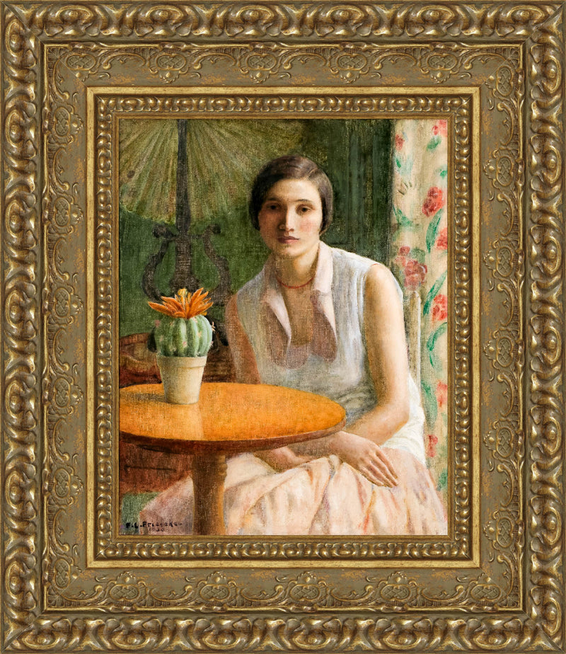 Portrait of a Woman with Cactus – Frederick Carl Frieseke, c. 1920