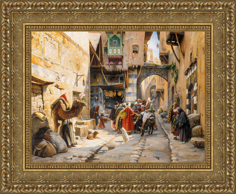 Damascus Street Scene – Gustav Bauernfeind, 1887