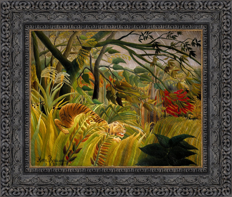 Tiger in a Tropical Storm (Surprised!) (Tigre dans une tempête tropicale (Surpris !)) – Henri Rousseau, 1891