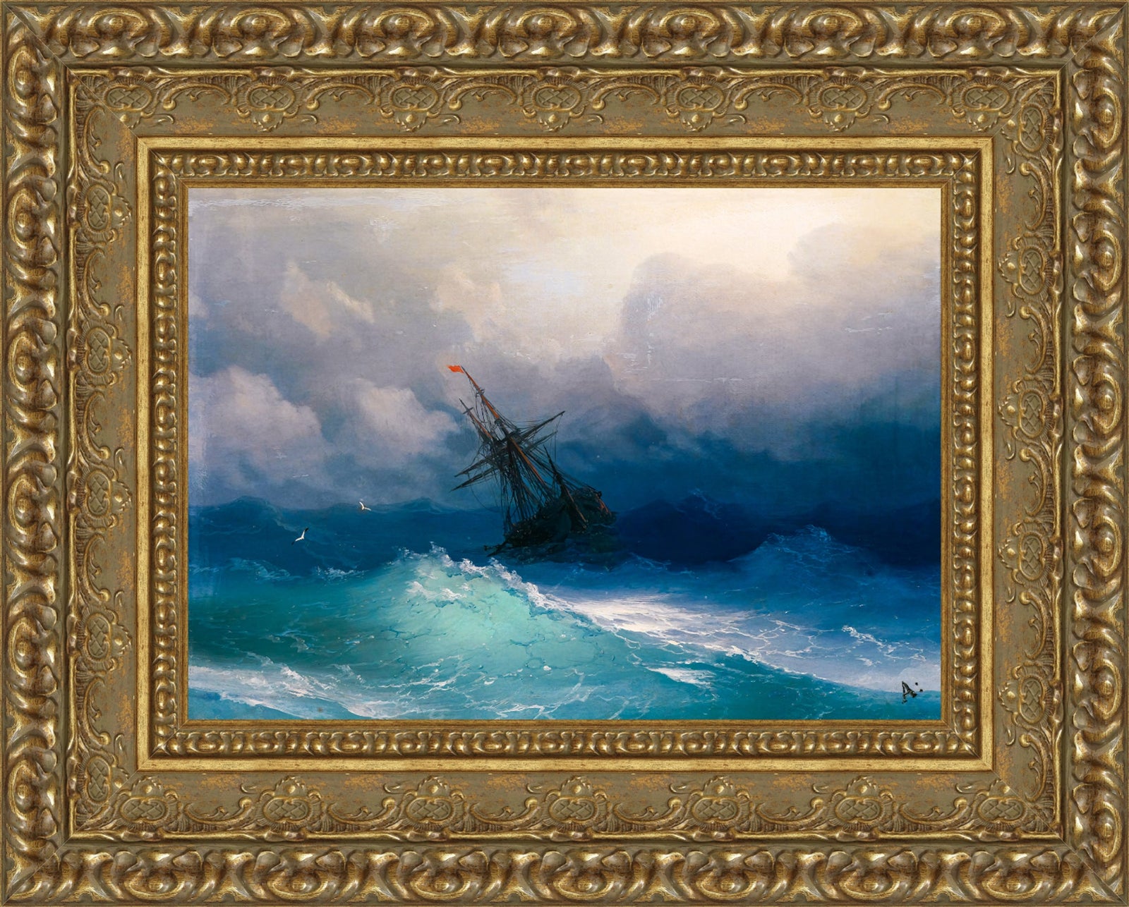 Ship in Stormy Seas – Ivan Aivazovsky, 1876