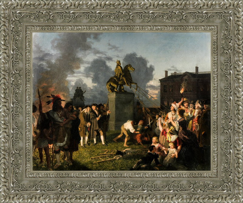 Pulling Down the Statue of King George III, New York City – Johannes Adam Simon Oertel, 1859