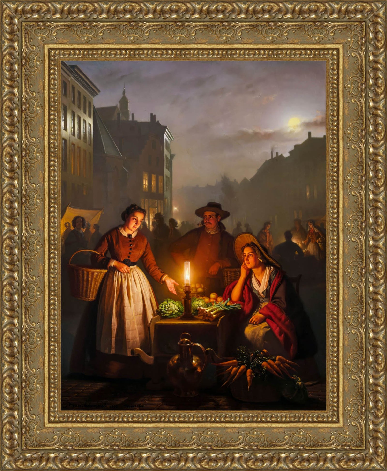Avondmarkt – Petrus van Schendel, 1850