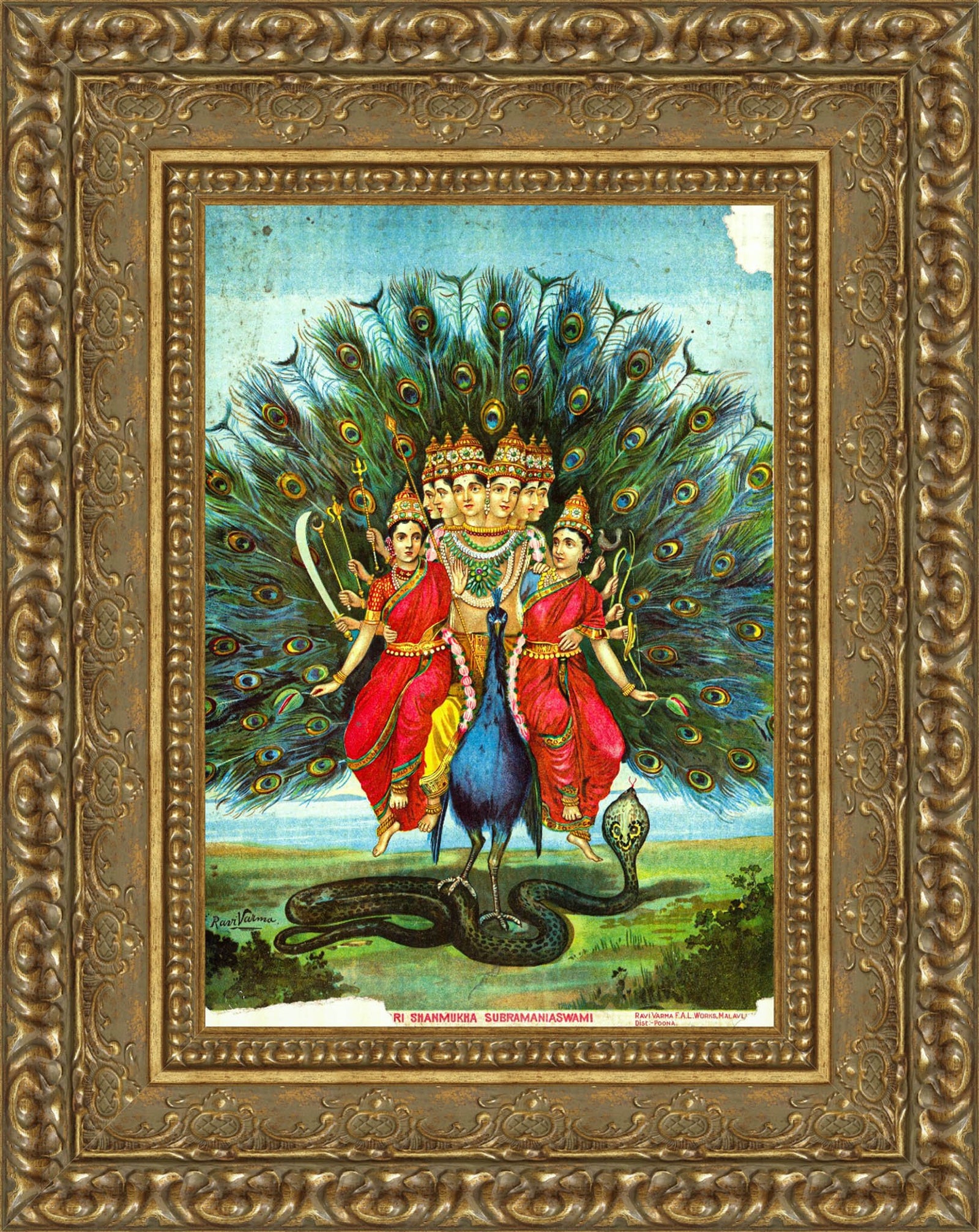 Shanmukha Subramanya Swami – Raja Ravi Varma, c. 1904