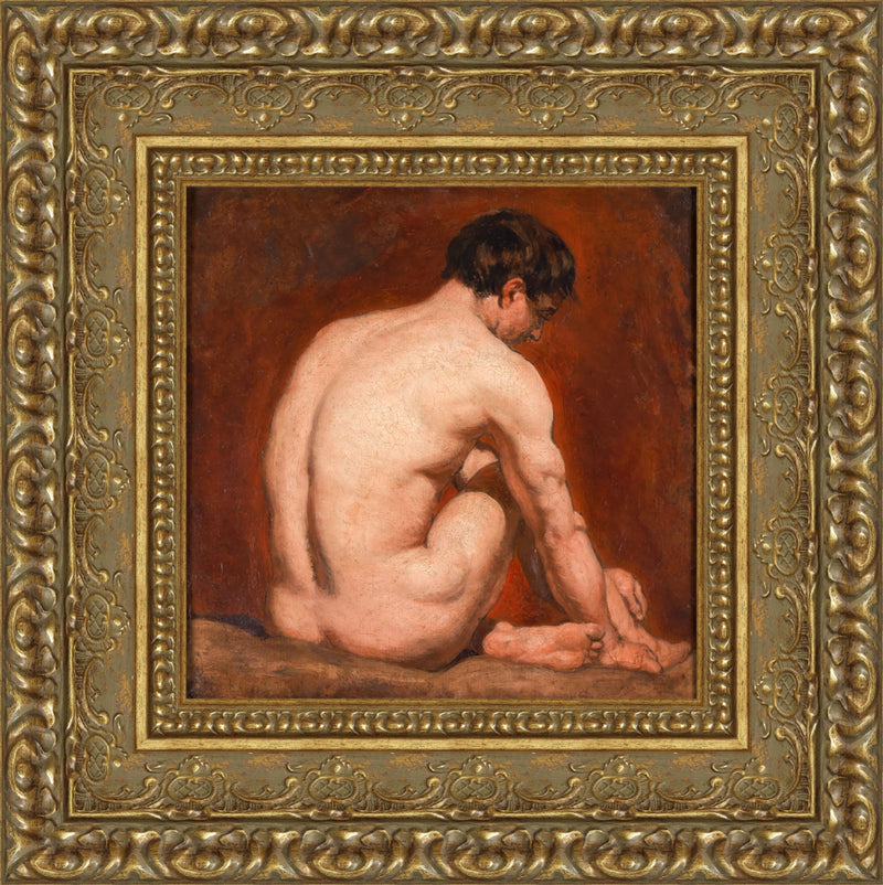 Male Nude Kneeling From the Back – William Etty, 1830