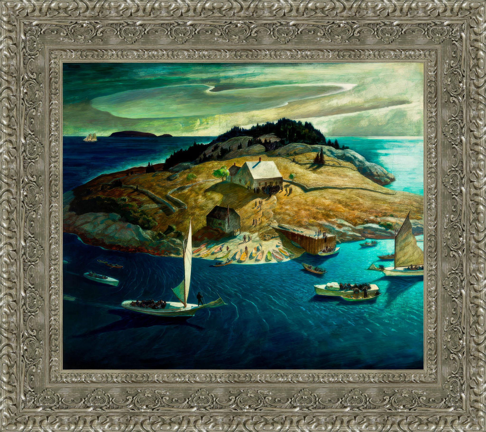 Island Funeral by N. C. Wyeth — Framed Giclee Canvas Print | Canvas Classics