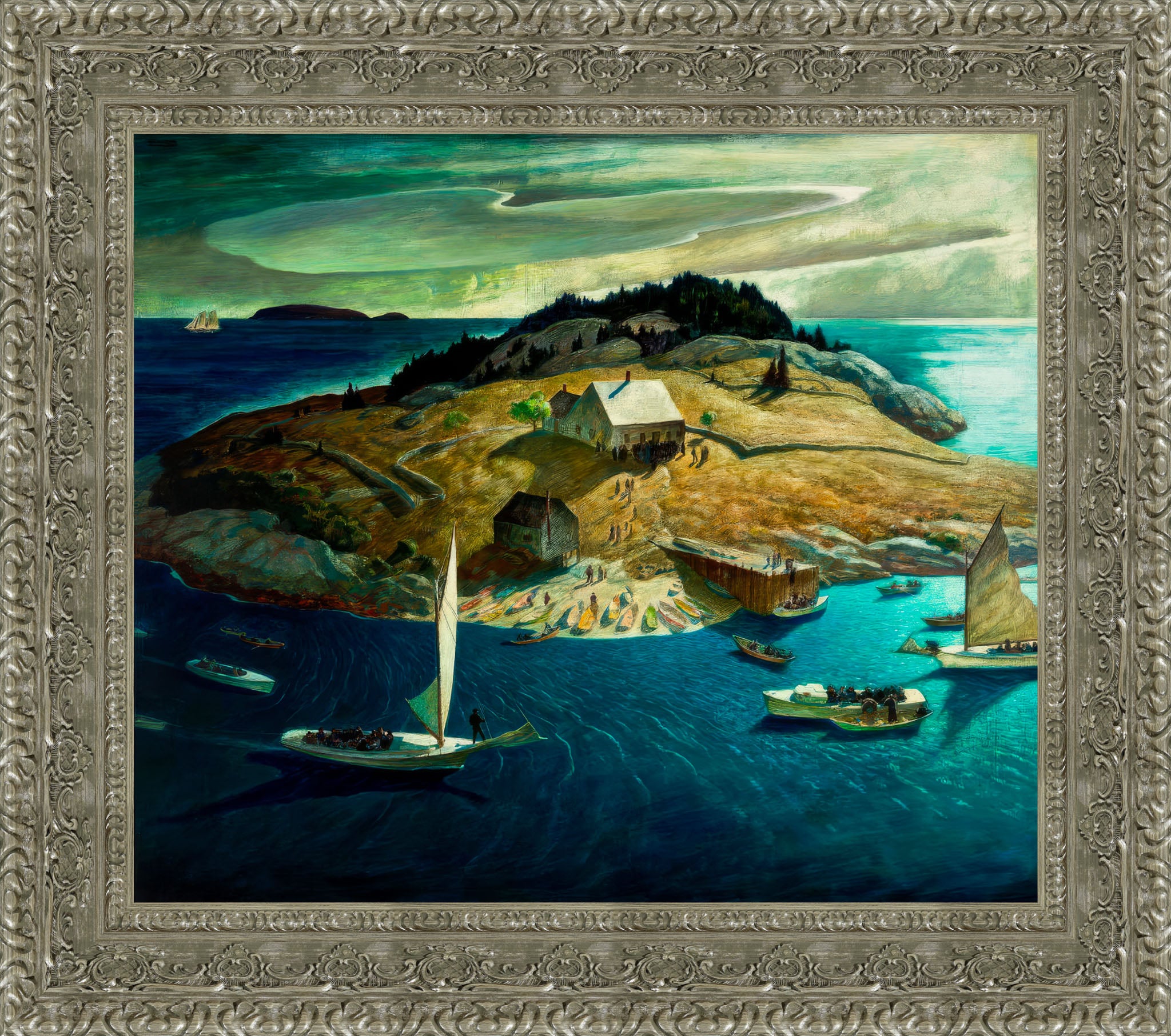 Island Funeral by N. C. Wyeth — Framed Giclee Canvas Print | Canvas Classics