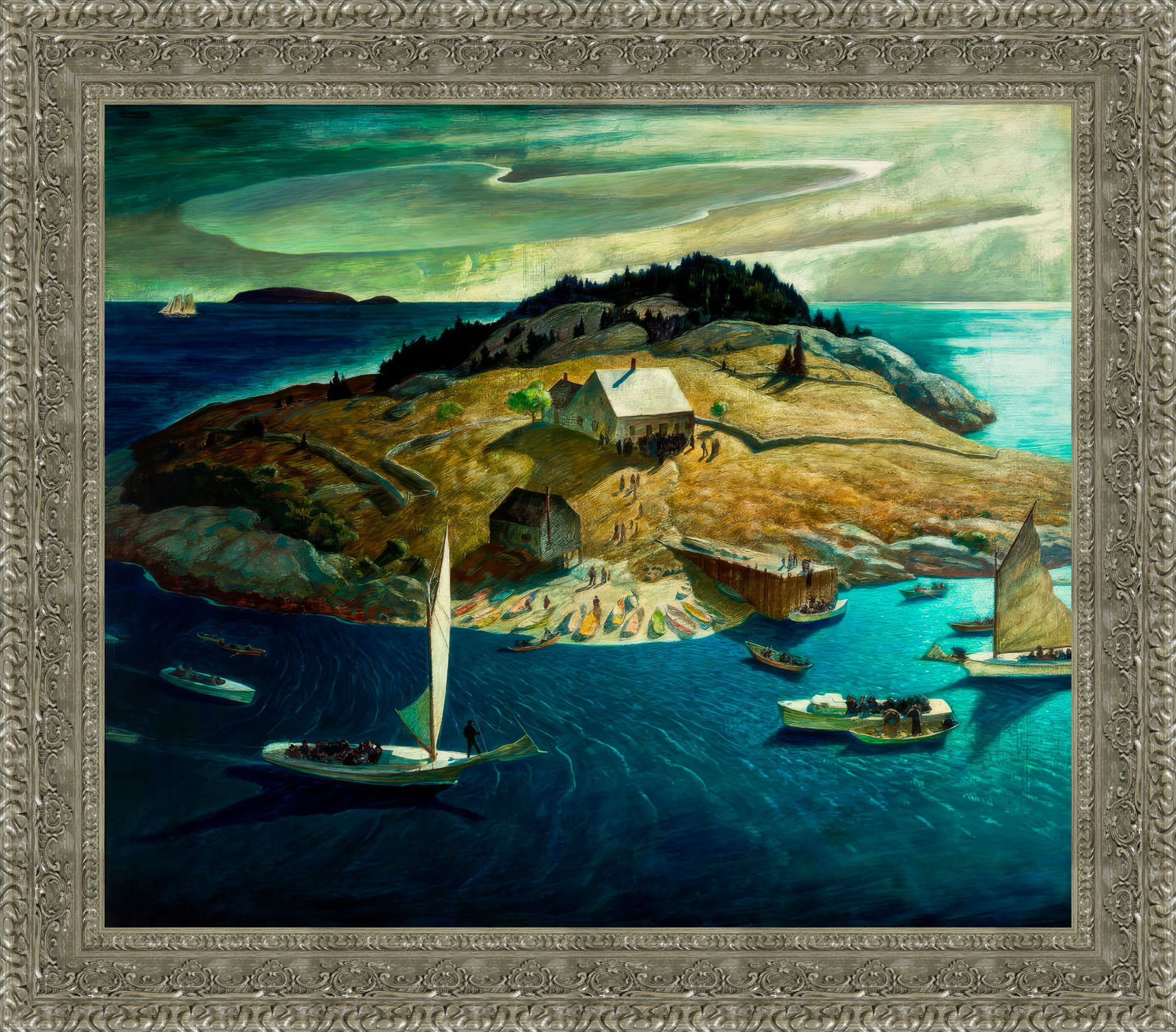 Island Funeral by N. C. Wyeth — Framed Giclee Canvas Print | Canvas Classics