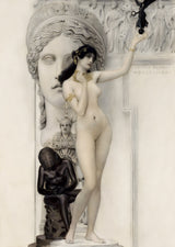 Allegory of Sculpture by Gustav Klimt — Framed Giclee Canvas Print | Canvas Classics