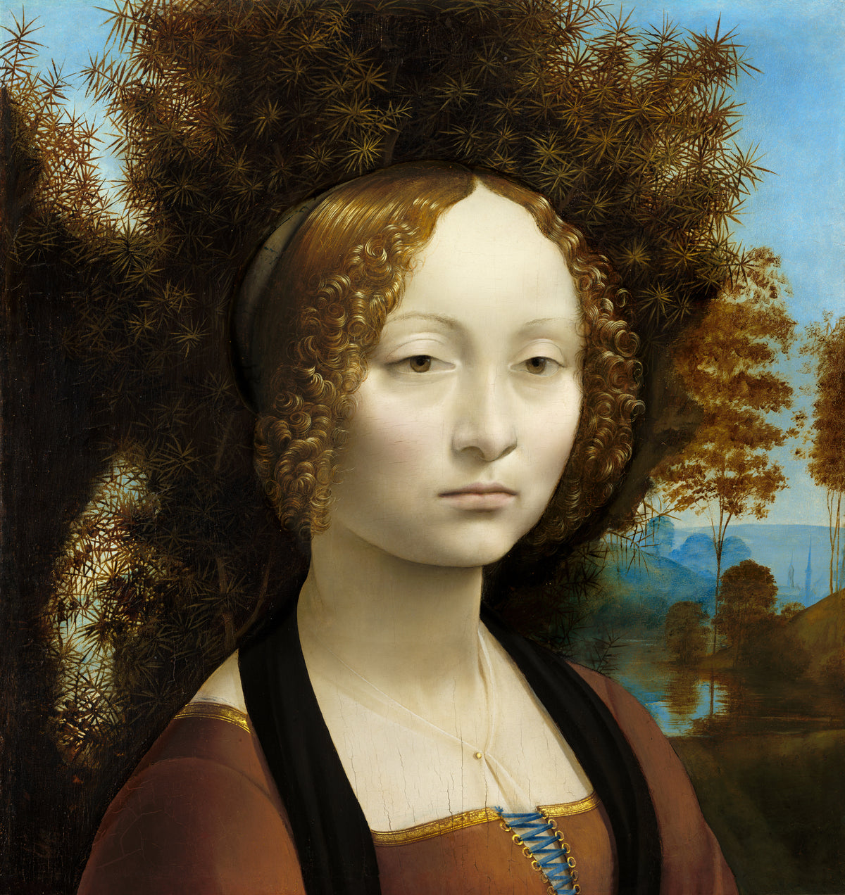 Ginevra de' Benci by Leonardo da Vinci — Framed Giclee Canvas Print | Canvas Classics
