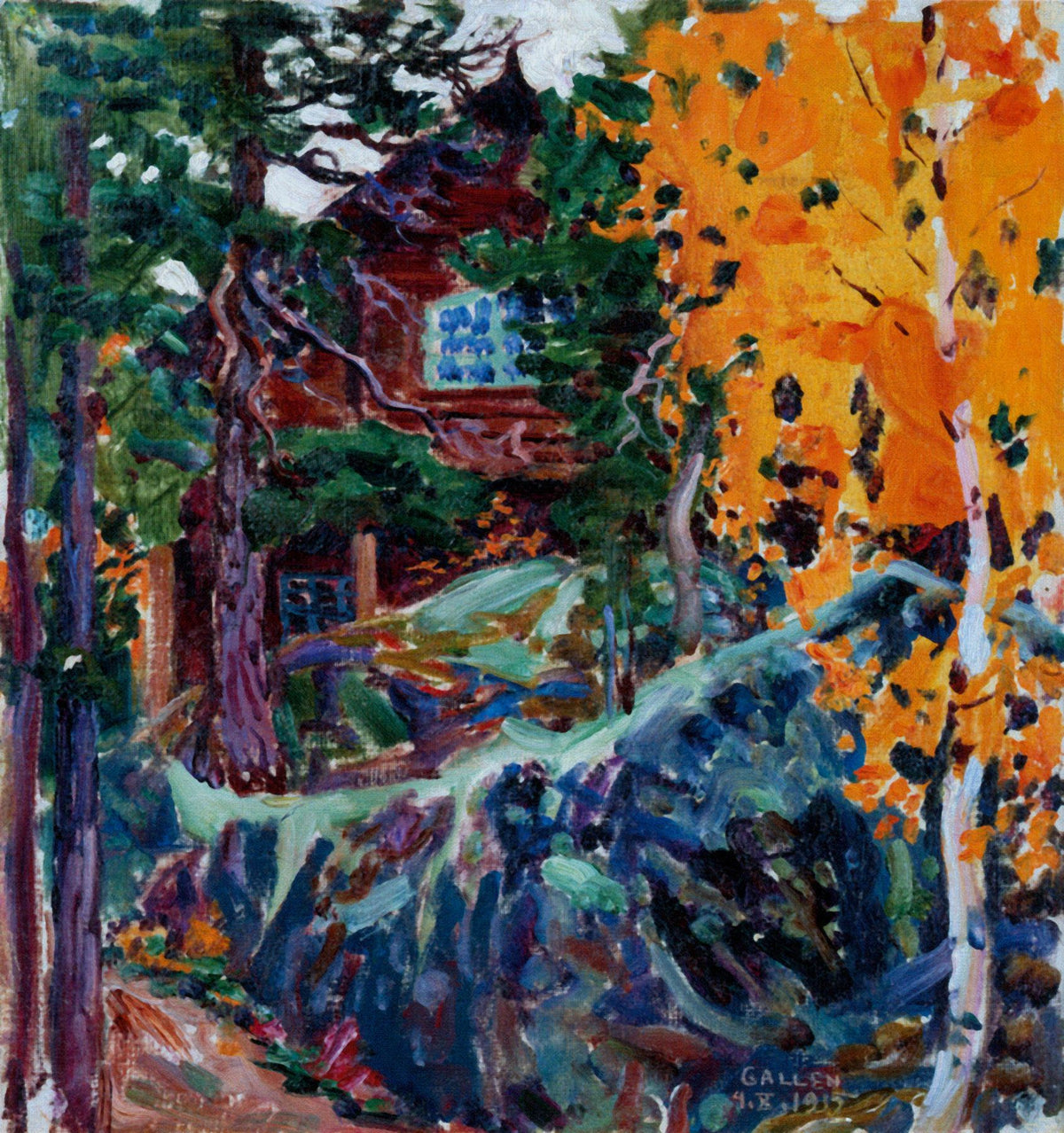 Kalela in Autumn – Akseli Gallen-Kallela, 1915, framed