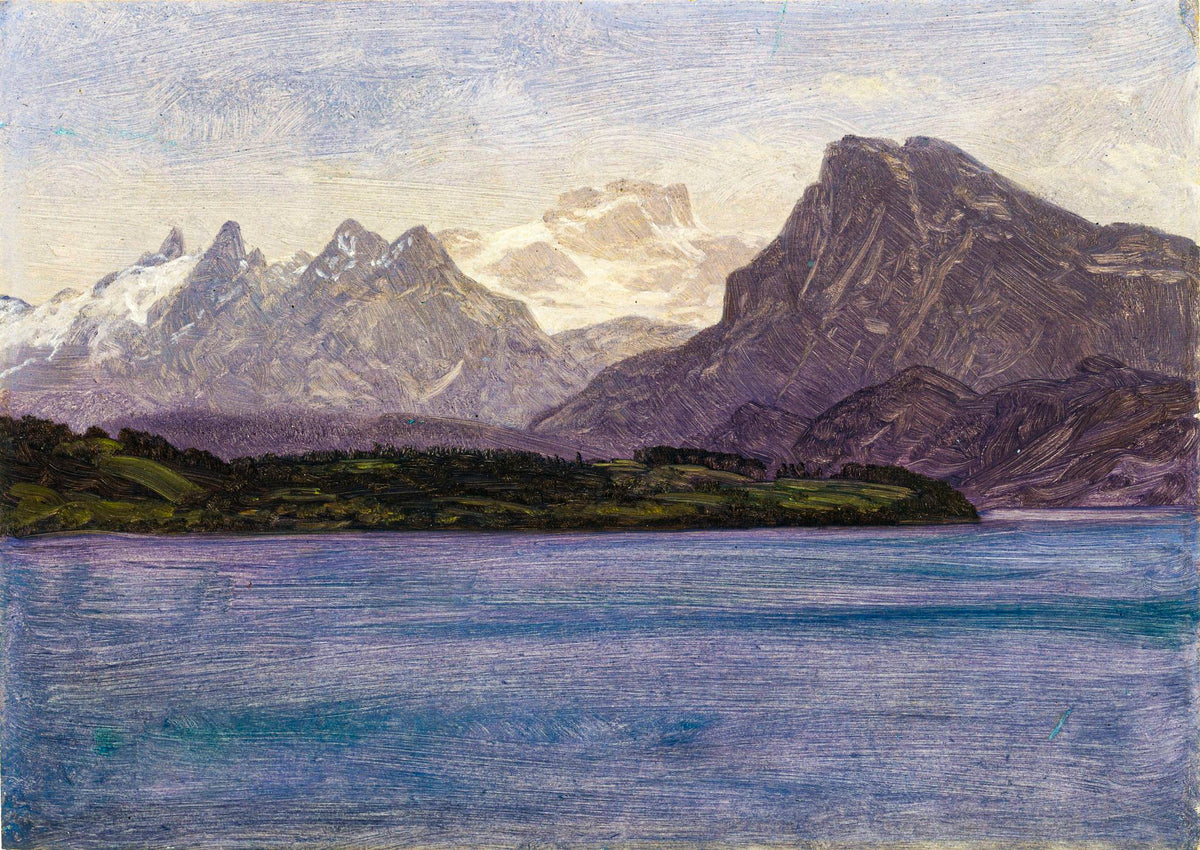 Alaskan Coast Range – Albert Bierstadt, 1889, framed