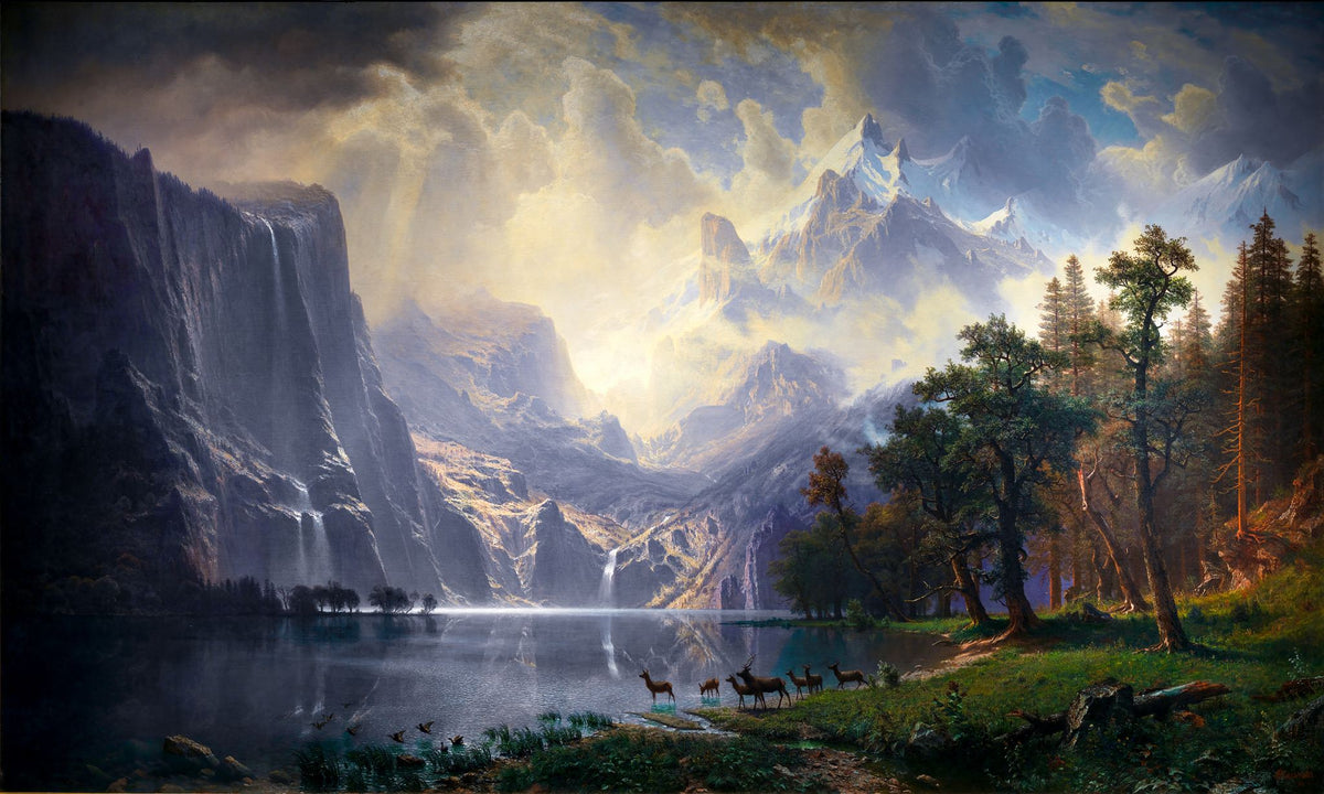 Among the Sierra Nevada, California – Albert Bierstadt, 1868, framed