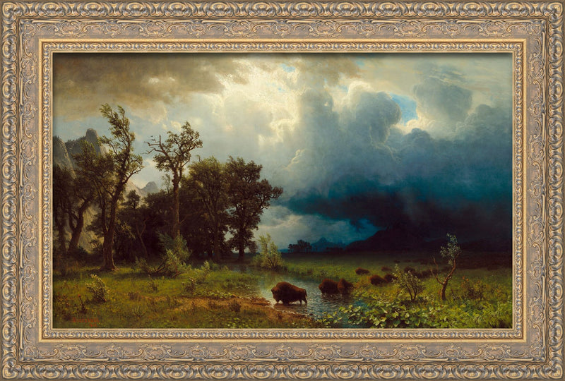 Buffalo Trail: The Impending Storm – Albert Bierstadt, 1869