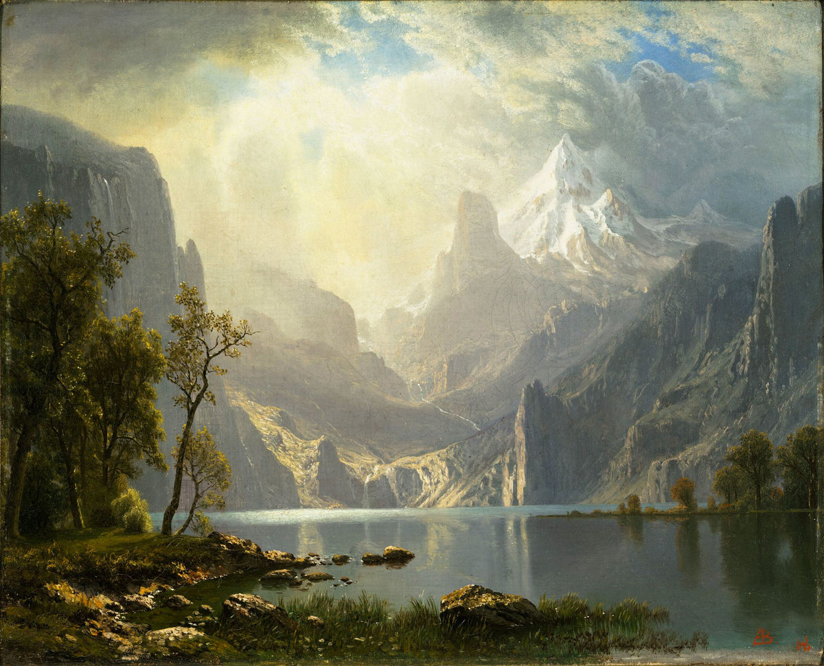 In the Sierras – Albert Bierstadt, 1872, framed