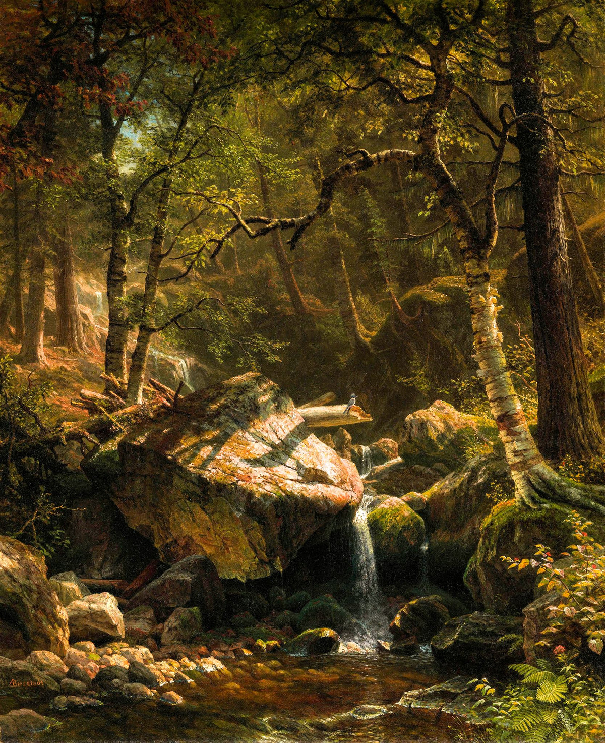 Mountain Brook – Albert Bierstadt, 1863, framed