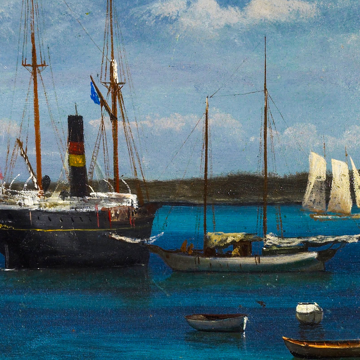Nassau Harbor - Albert Bierstadt, 1877, print detail at full resolution