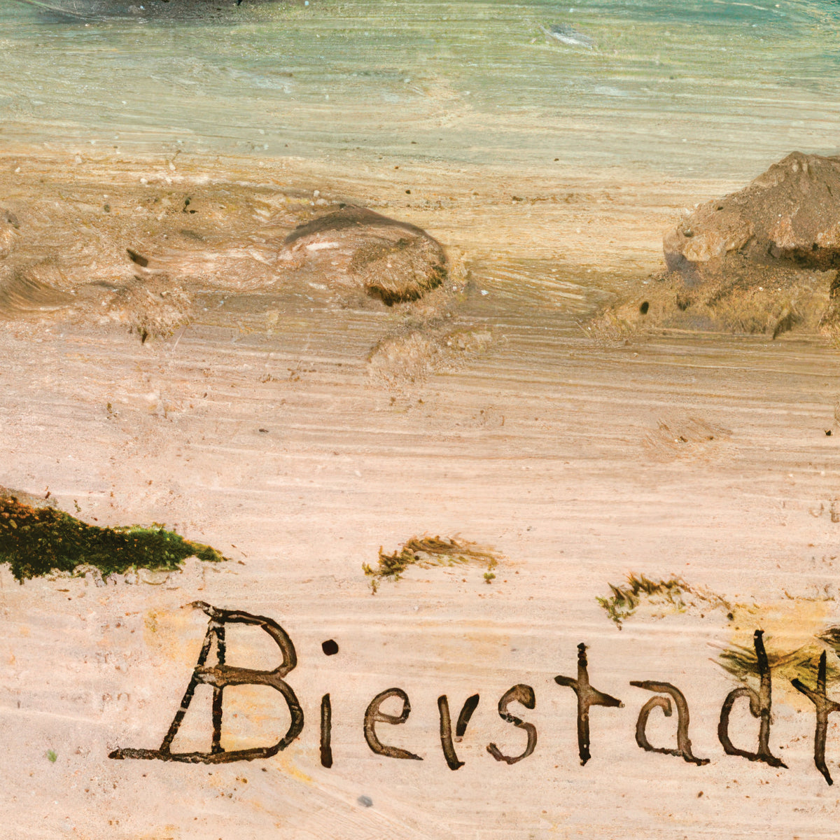 Sea Cove – Albert Bierstadt, 1890, print detail at full resolution