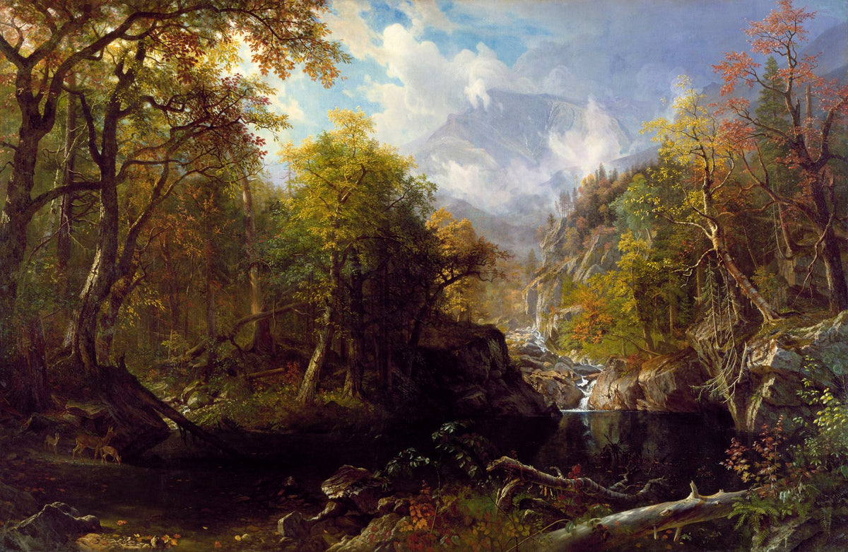 The Emerald Pool – Albert Bierstadt, 1870, framed