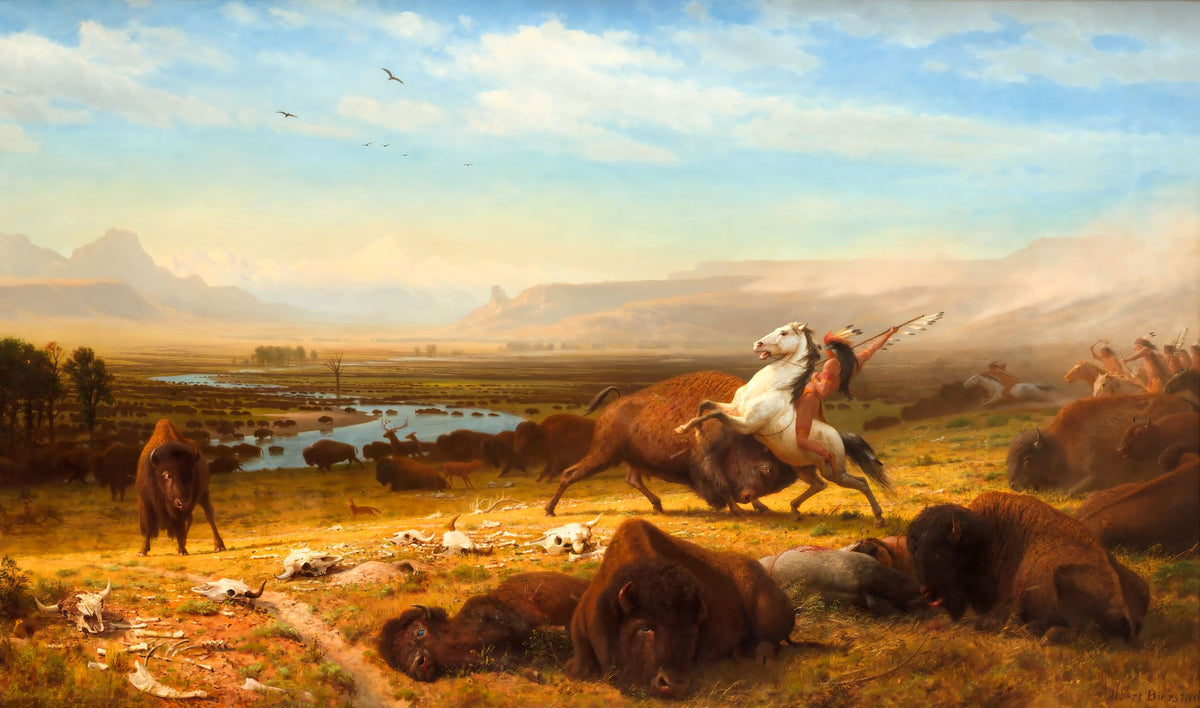 The Last of the Buffalo – Albert Bierstadt, 1888, framed