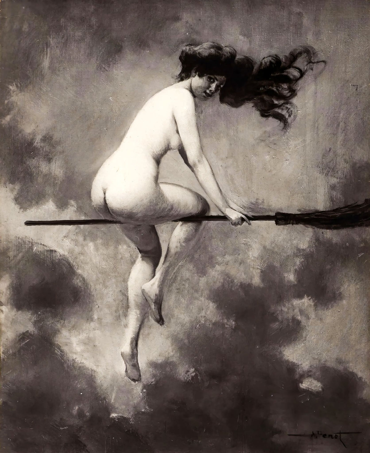 Departure for the Witches' Sabbath – Albert Joseph Pénot, 1910, framed