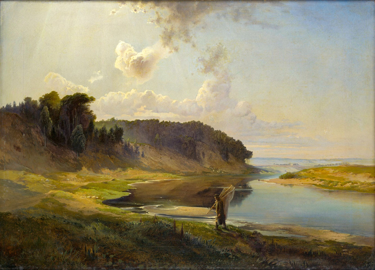 Landscape with River – Alexei Savrasov, 1859, framed