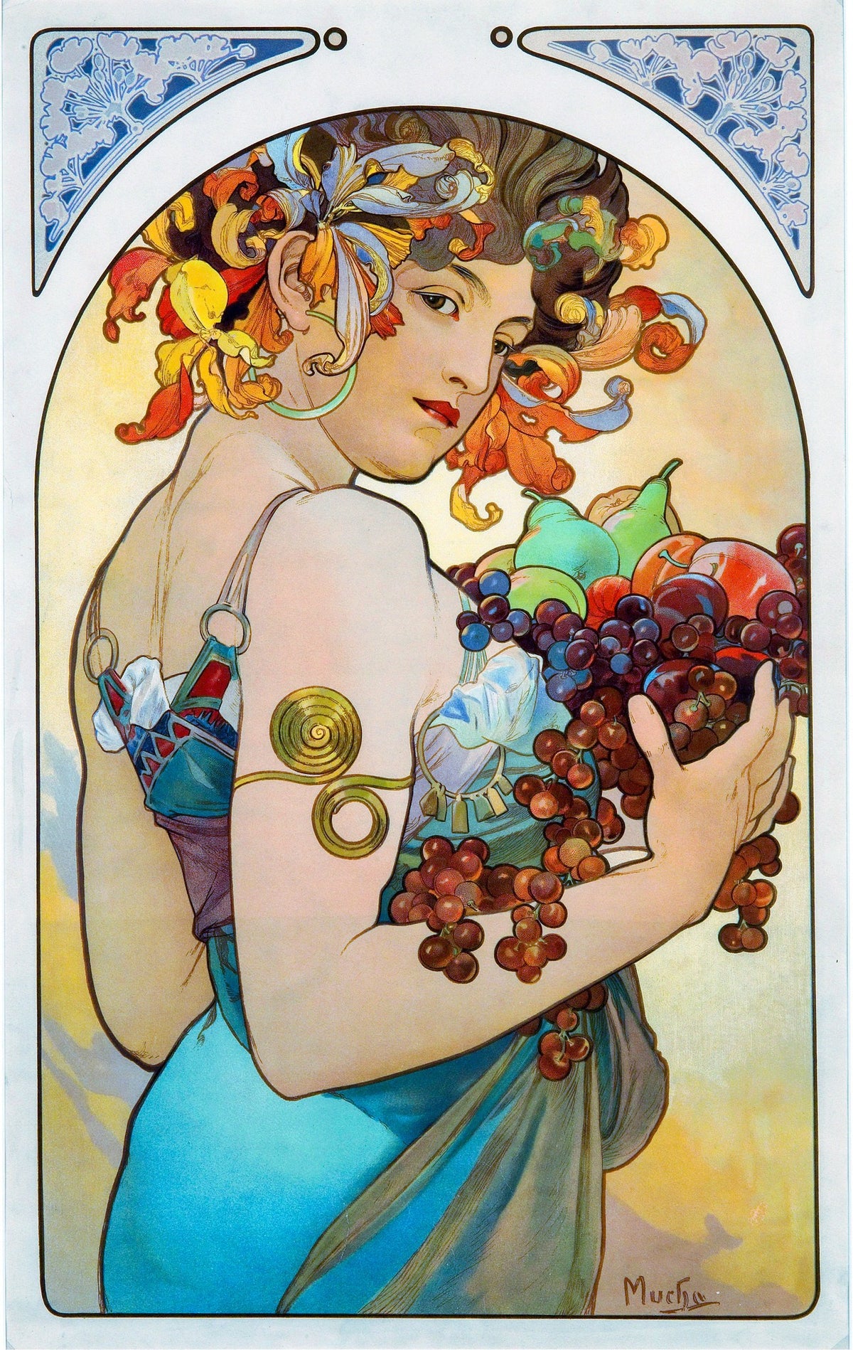 Fruit – Alphonse Mucha, 1897, framed
