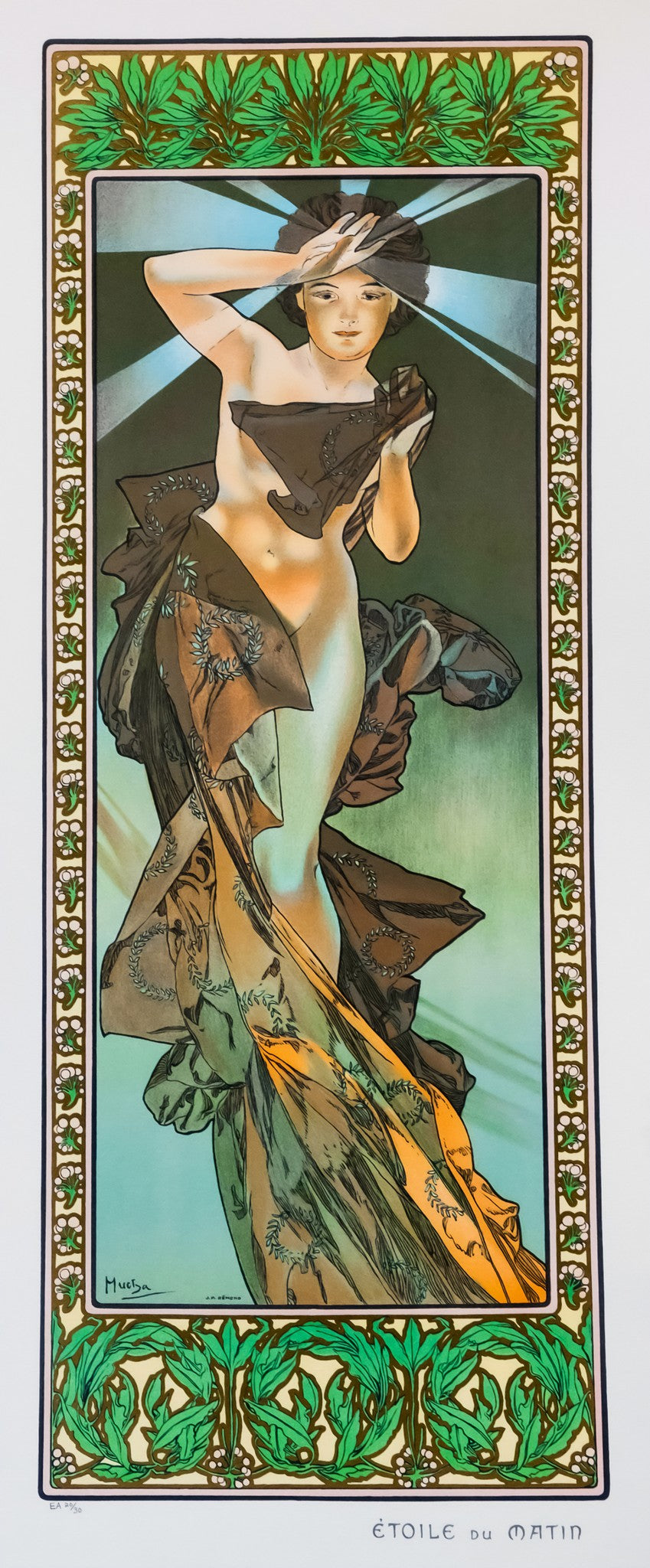 Étoile du Matin (Morning Star) – Alphonse Mucha, 1902, framed