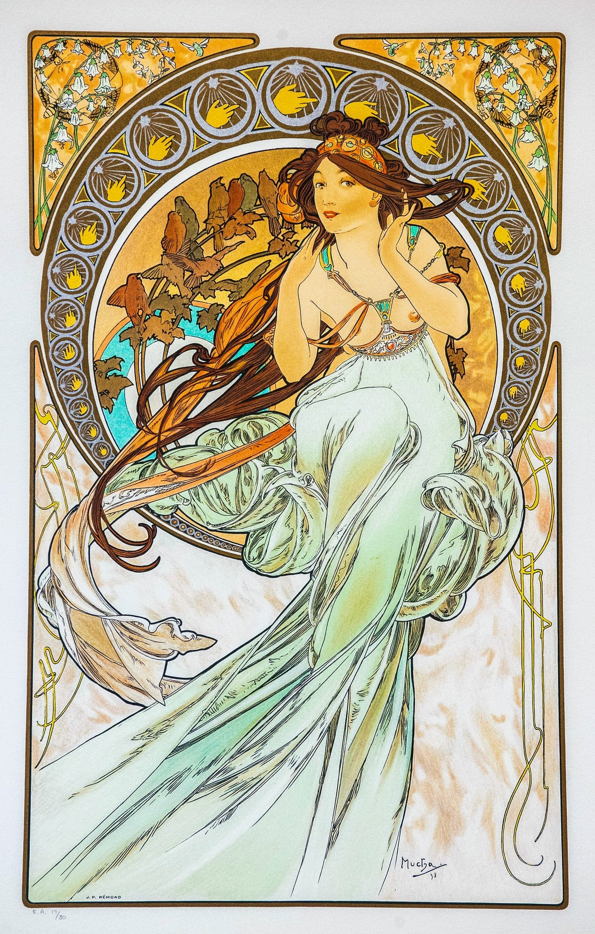 Music – Alphonse Mucha, 1898, framed