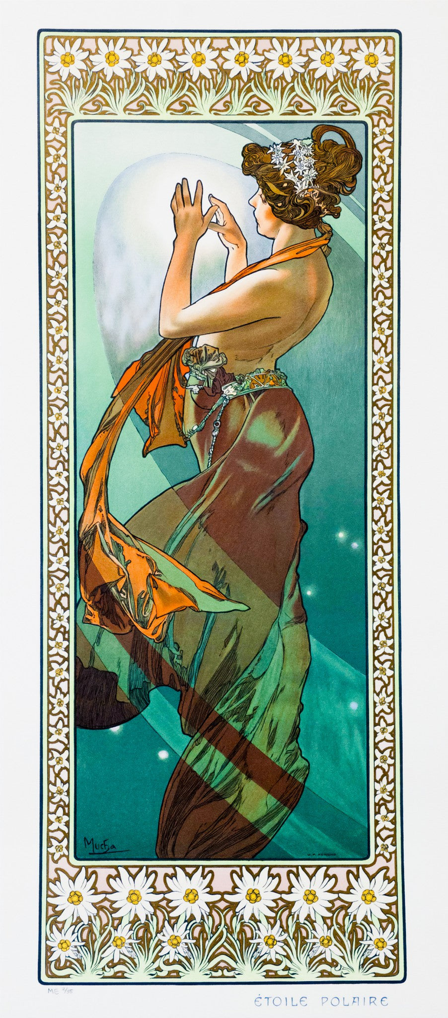 Étoile Polaire (North Star) – Alphonse Mucha, 1902, framed