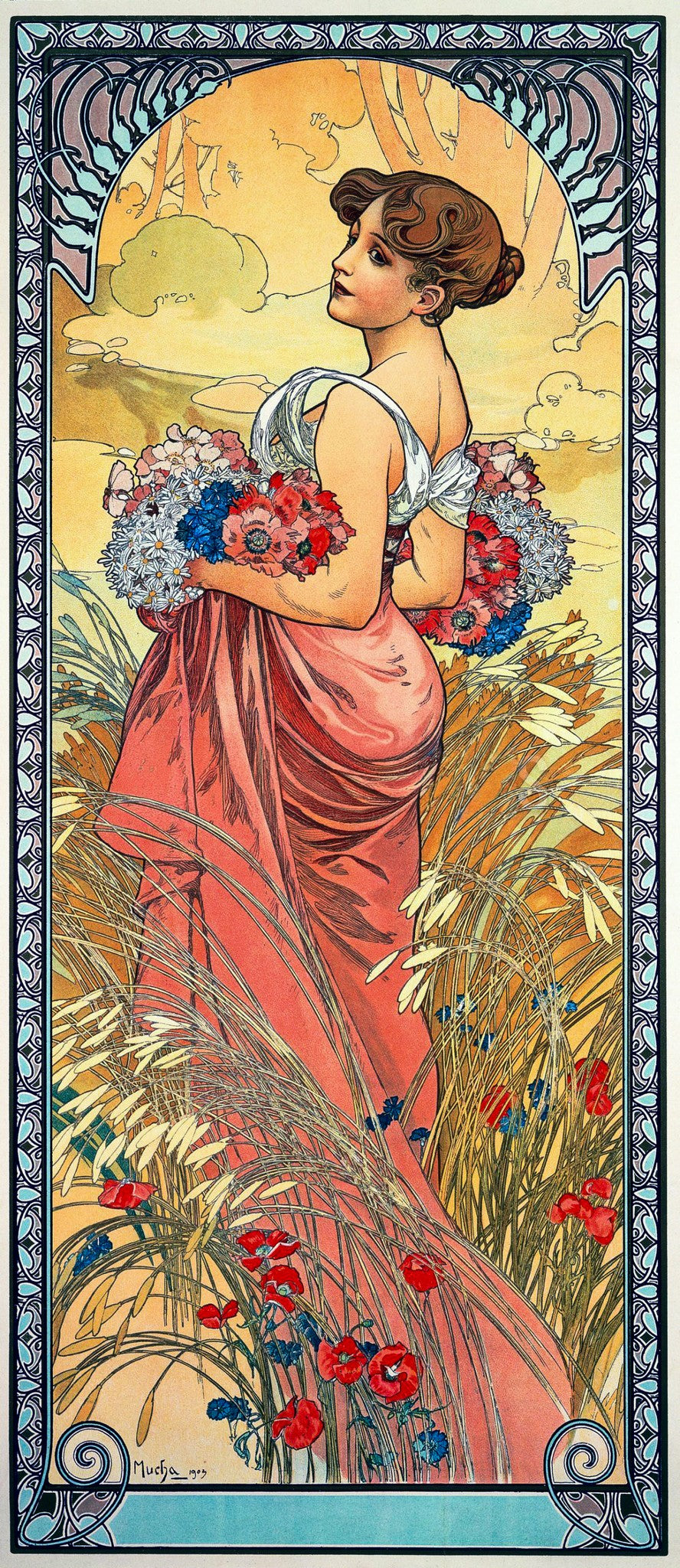 Summer – Alphonse Mucha, 1896, framed