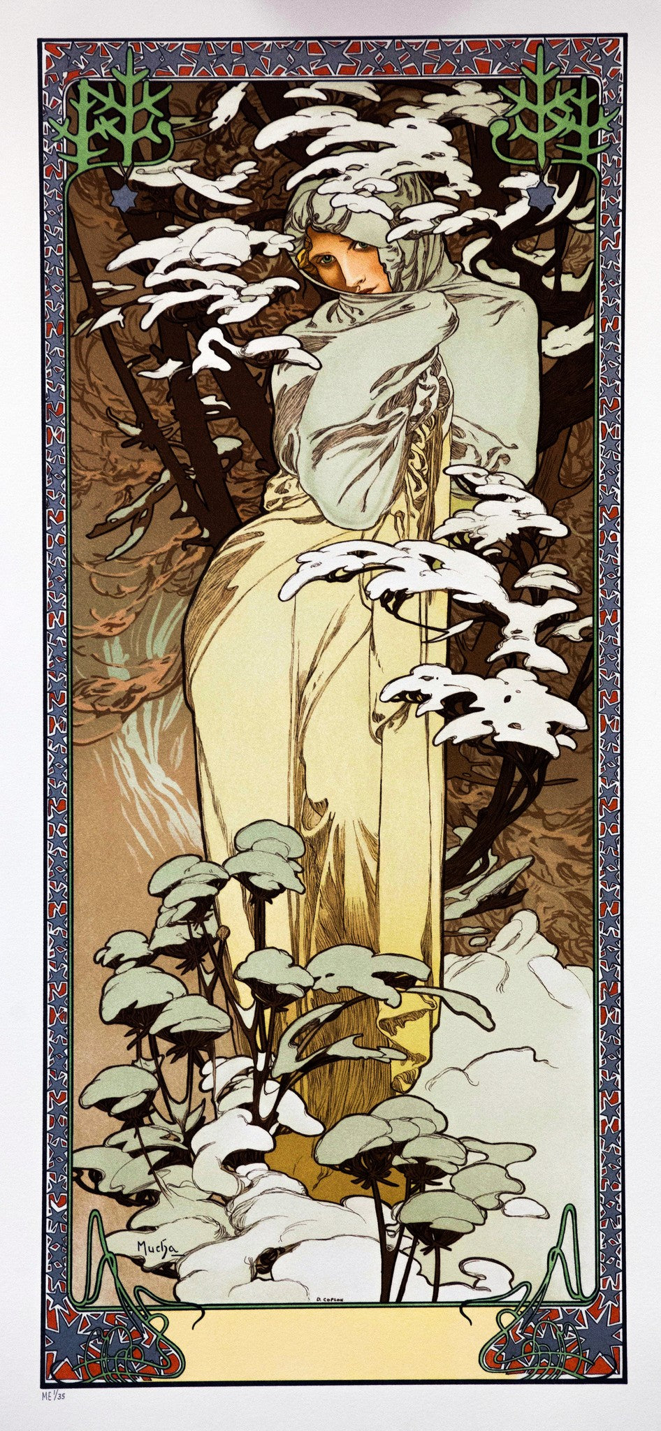 Winter – Alphonse Mucha, 1896, framed