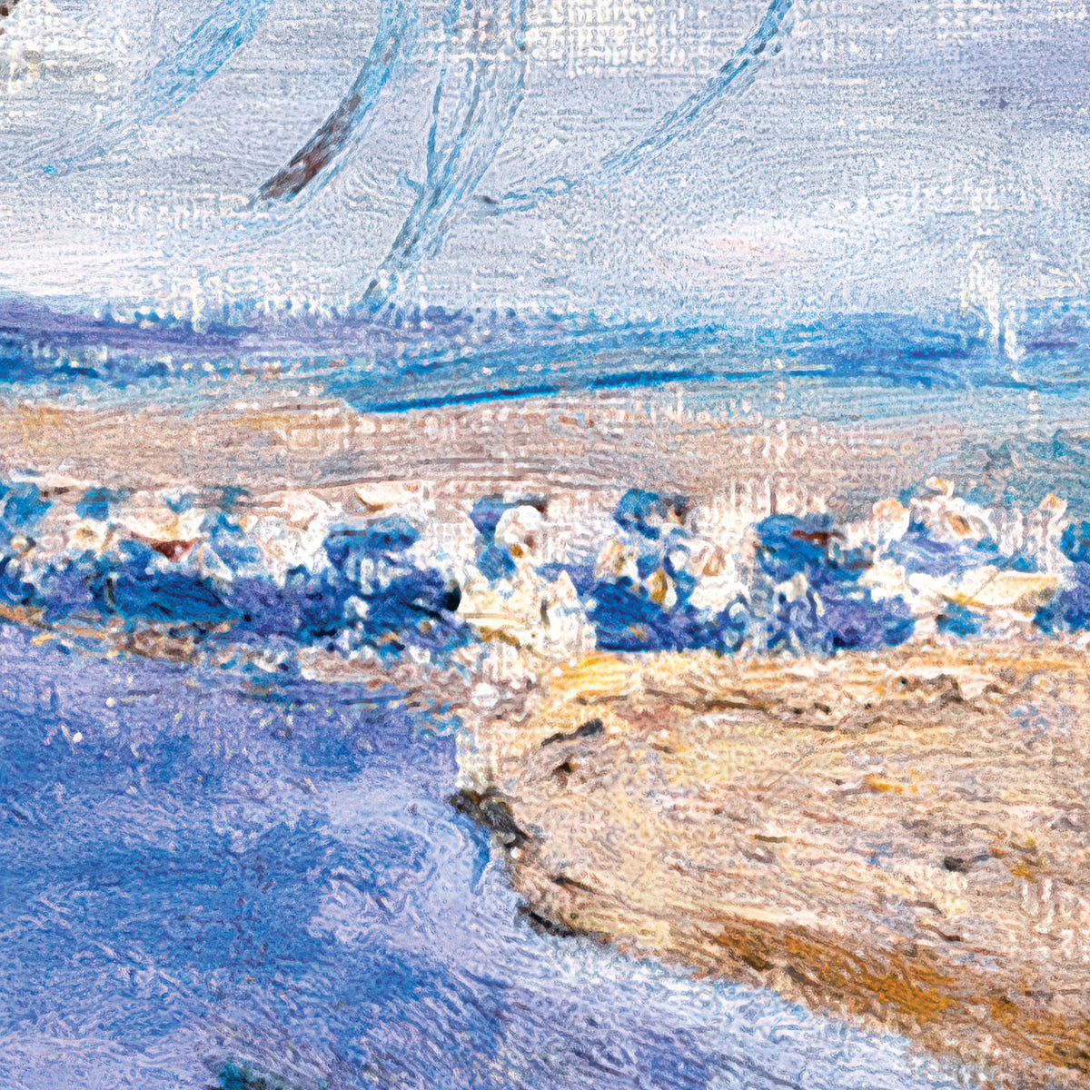 Banks of the Loing, Autumn Effect – Alfred Sisley, 1885, print detail at full resolution
