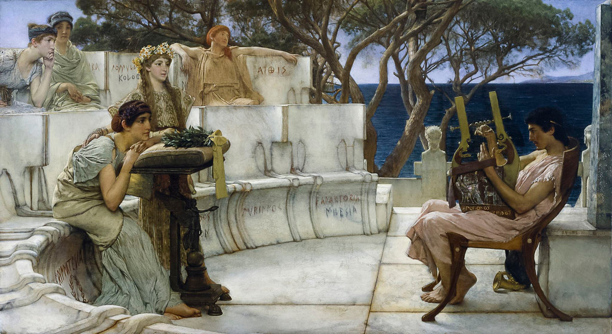 Sappho and Alcaeus – Sir Lawrence Alma-Tadema, 1881, framed