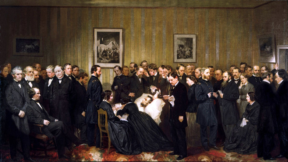 The Last Hours of Abraham Lincoln – Alonzo Chappel, 1868, framed