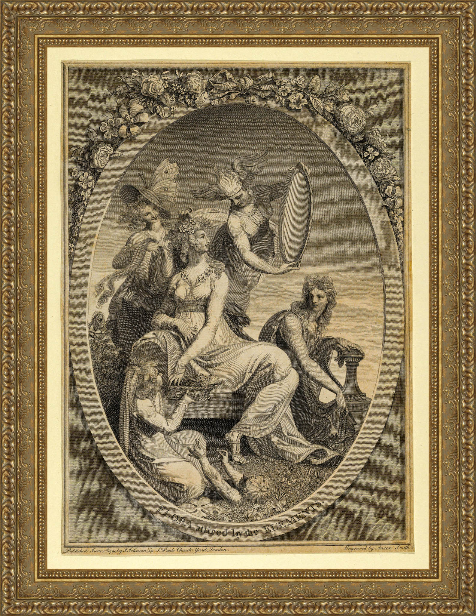 Flora Attired By The Elements Frontispiece To The Economy Of Vegetation – Anker Smith After Henri Fuseli, 1791 - Canvas Classics