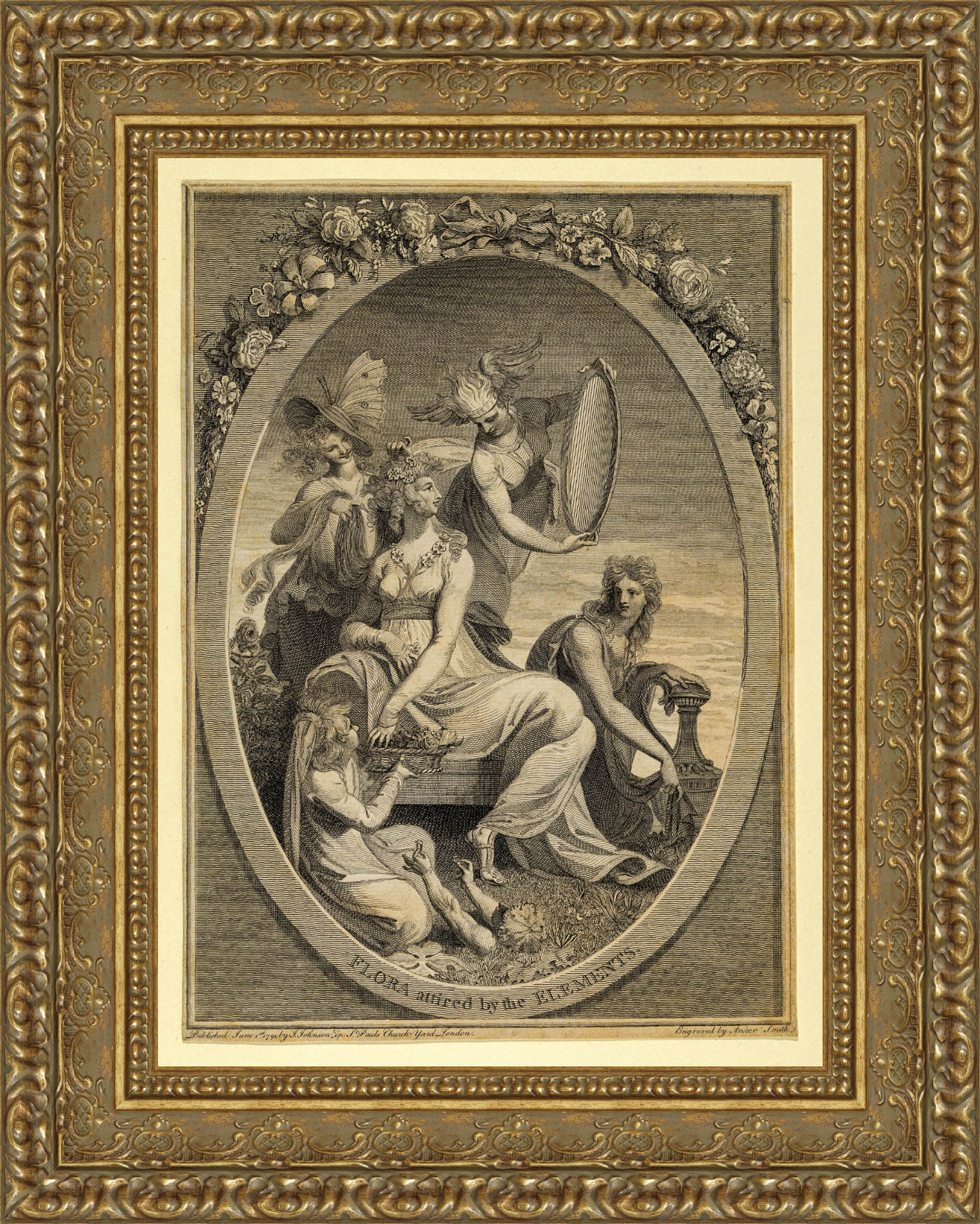 Flora Attired By The Elements Frontispiece To The Economy Of Vegetation – Anker Smith After Henri Fuseli, 1791 - Canvas Classics