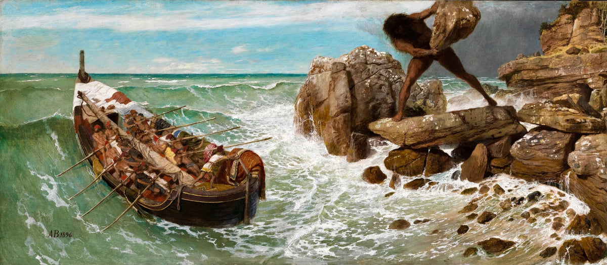 Odysseus And Polyphemus – Arnold Böcklin, 1896, framed