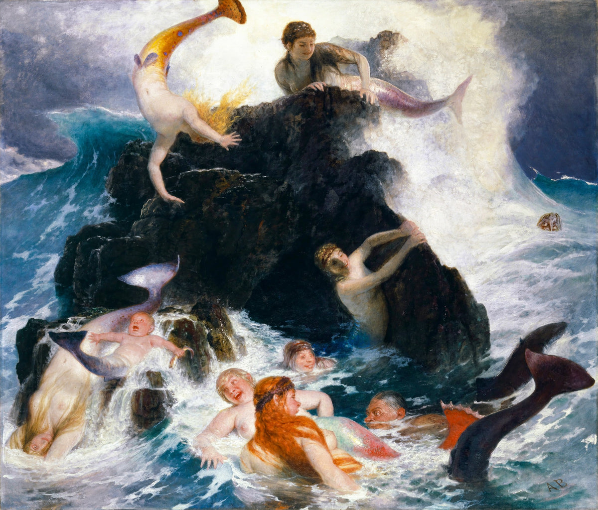 Play of the Nereides – Arnold Böcklin, 1886, framed