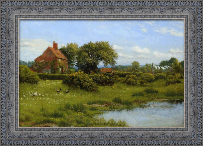 A Cottage With A Pond At Burghfield Near Reading – Arthur Hughes, 1865