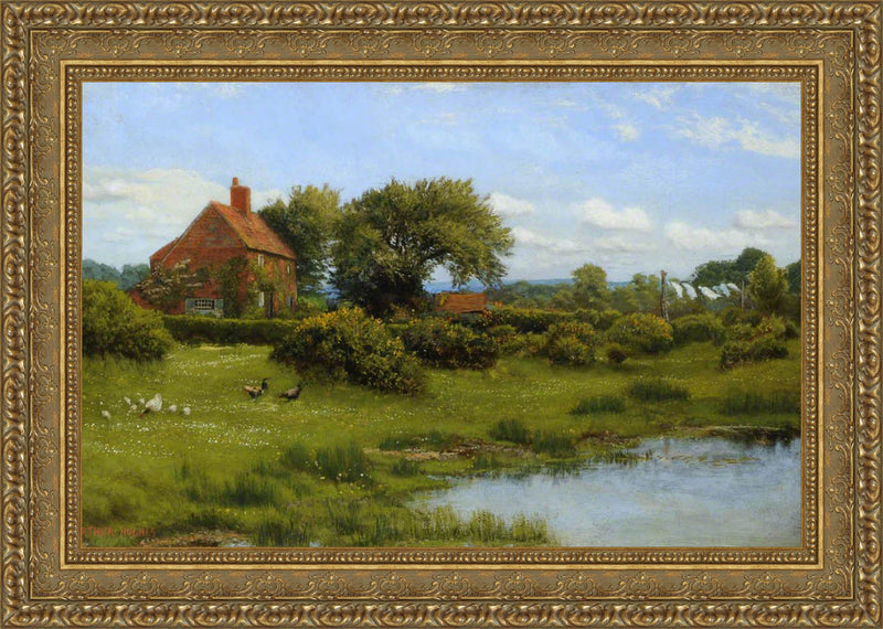 A Cottage With A Pond At Burghfield Near Reading – Arthur Hughes, 1865
