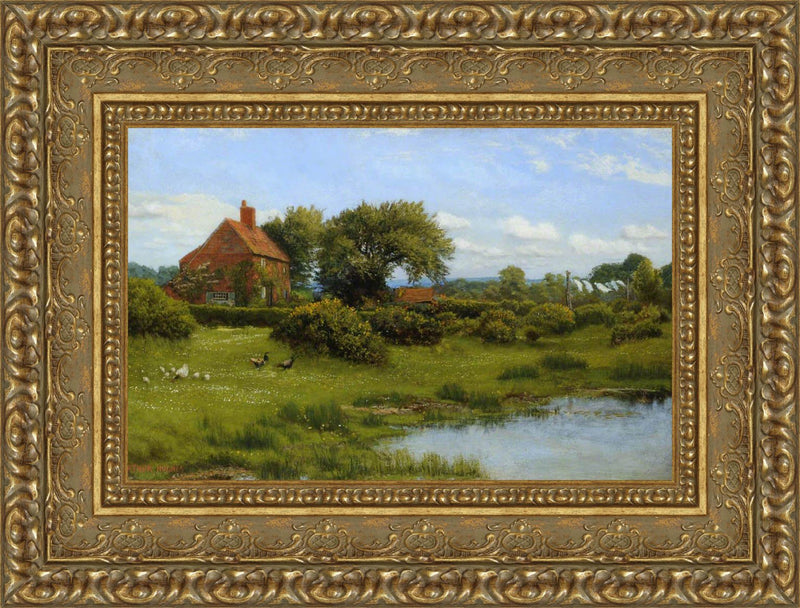 A Cottage With A Pond At Burghfield Near Reading – Arthur Hughes, 1865