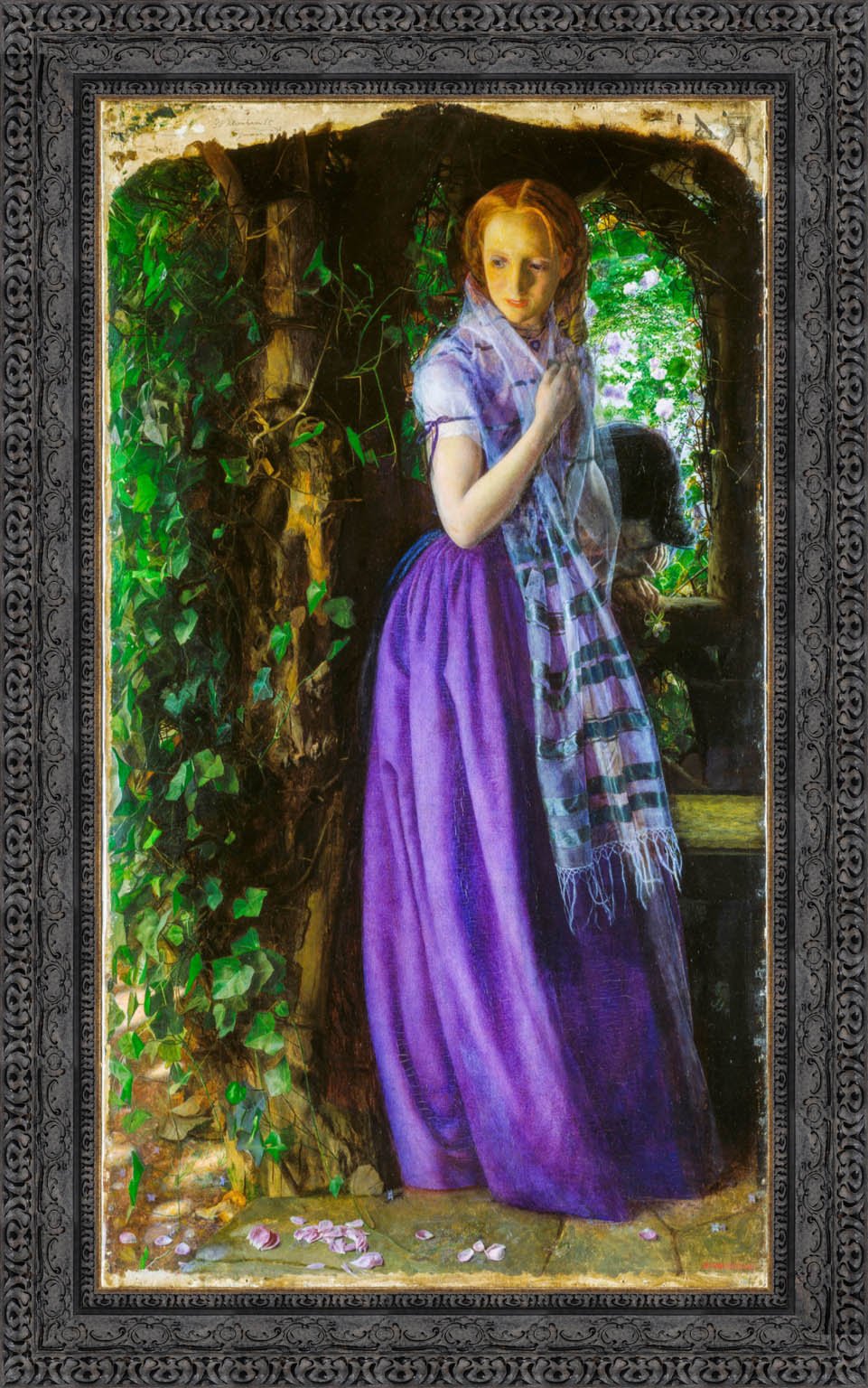 April Love by Arthur Hughes — Framed Giclee Canvas Print | Canvas Classics