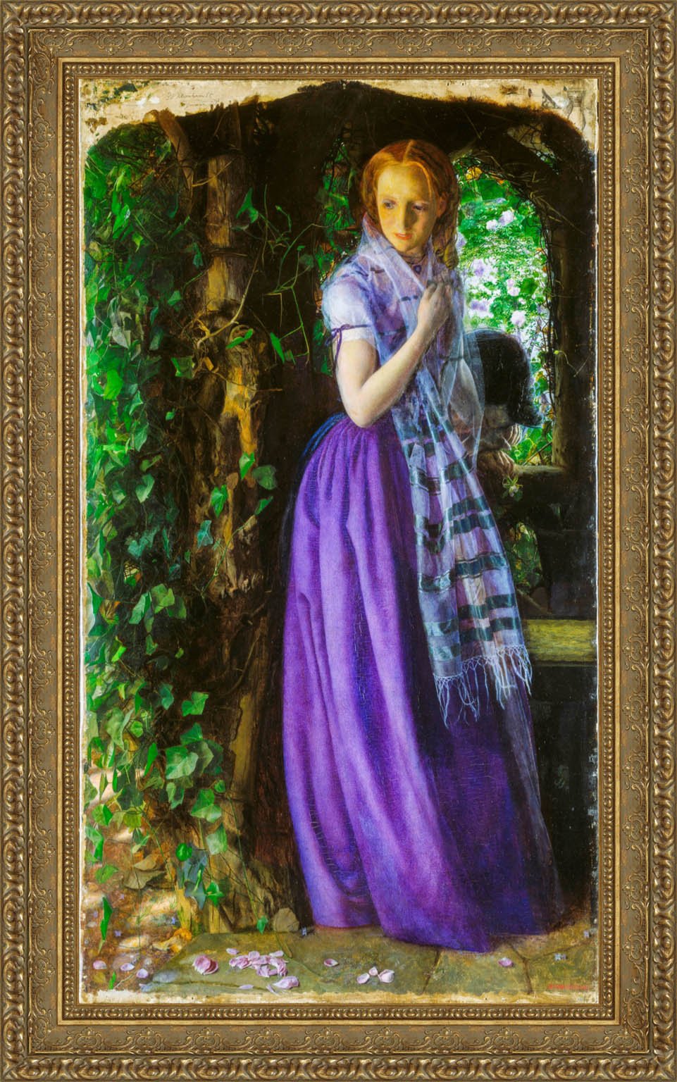 April Love by Arthur Hughes — Framed Giclee Canvas Print | Canvas Classics
