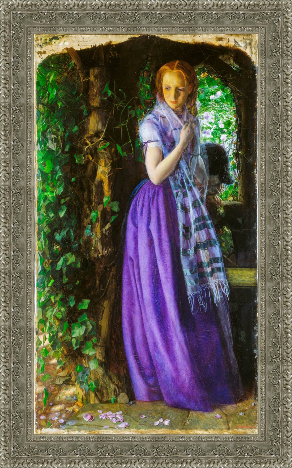 April Love by Arthur Hughes — Framed Giclee Canvas Print | Canvas Classics