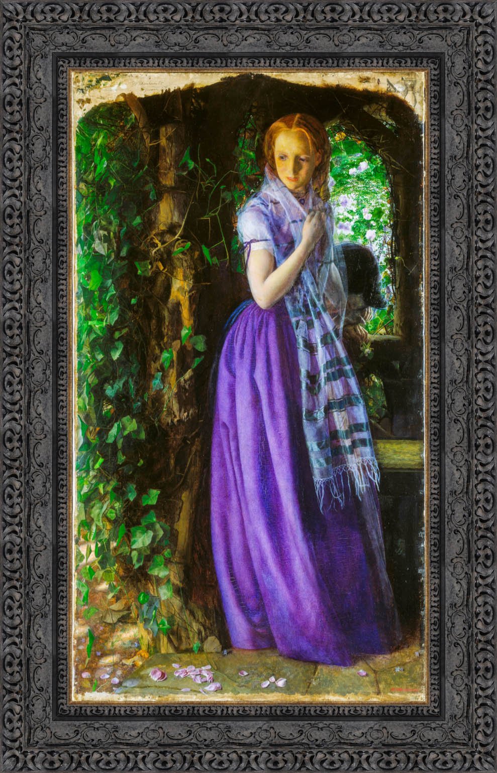 April Love by Arthur Hughes — Framed Giclee Canvas Print | Canvas Classics