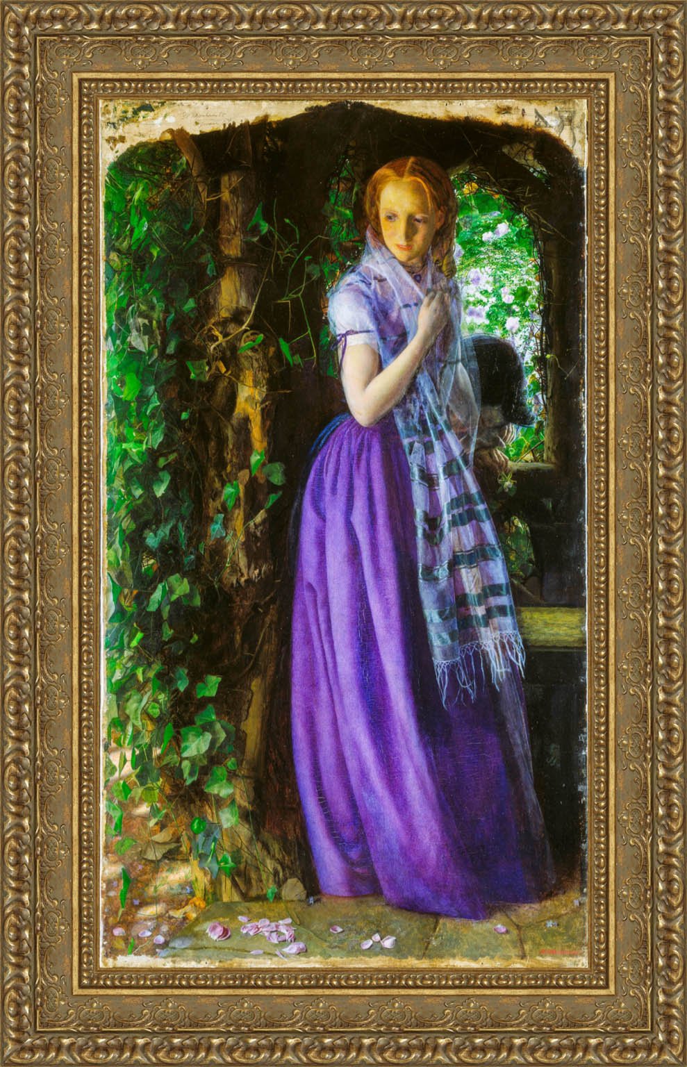 April Love by Arthur Hughes — Framed Giclee Canvas Print | Canvas Classics