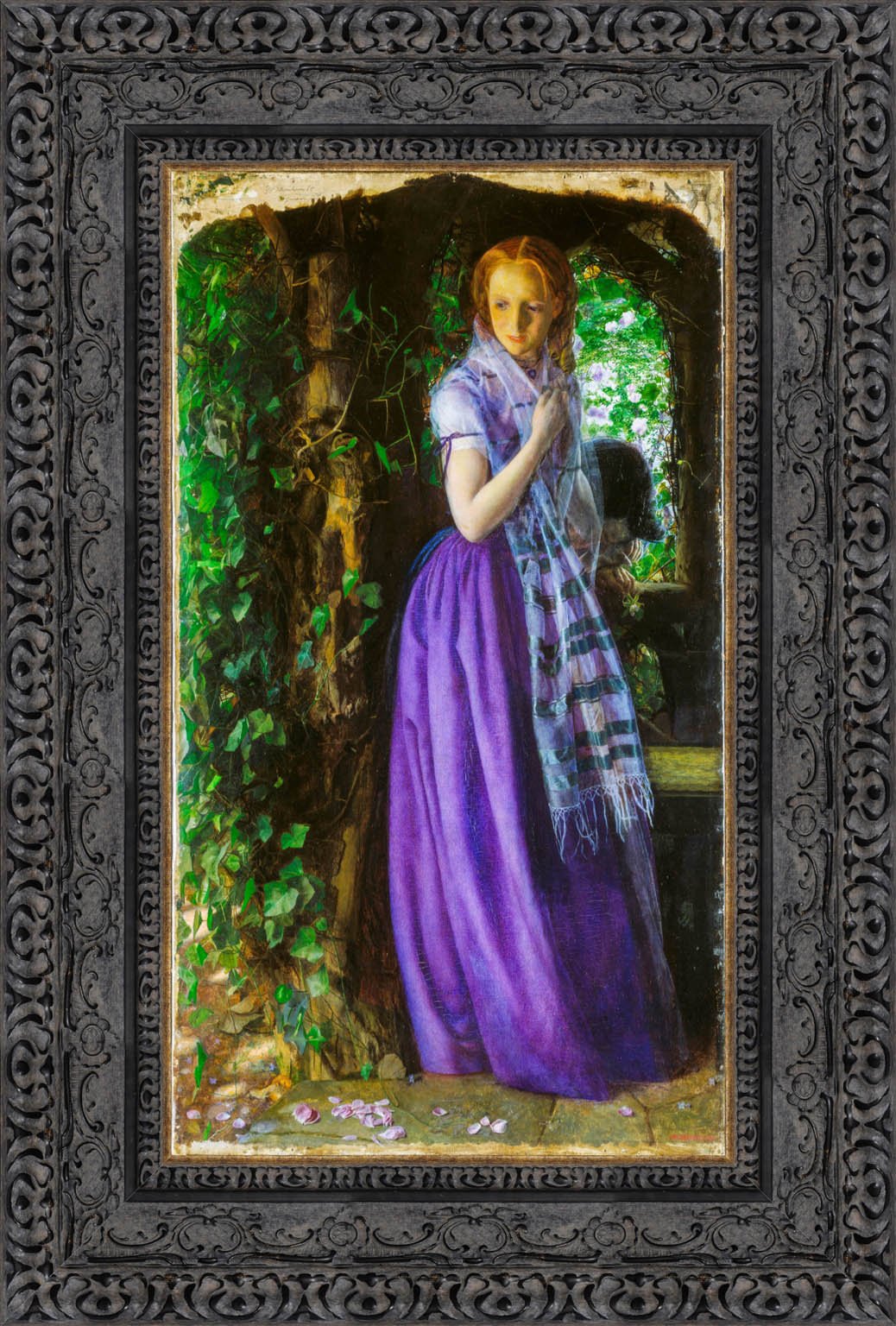 April Love by Arthur Hughes — Framed Giclee Canvas Print | Canvas Classics